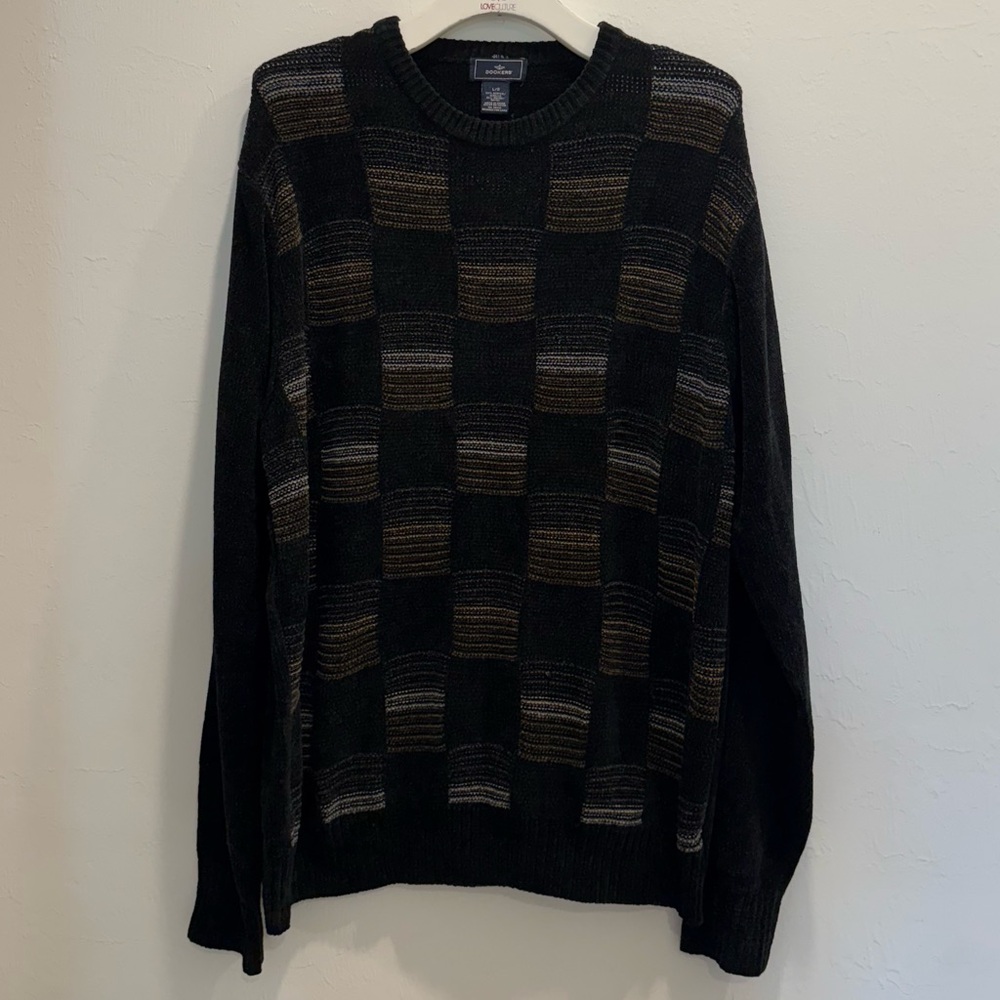 1990's Vintage Dockers Colorblock Acrylic Sweater - Size Large